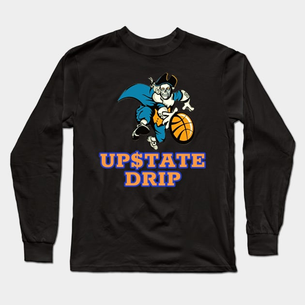 Upstate Drip Blue and Orange 2 Long Sleeve T-Shirt by Upstate Drip